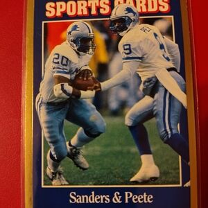 Barry Sanders & Rodney Peete 1992 Sports Cards News #102 Detroit Lions Card
